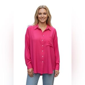 New “Maeve” preppy, minimalist, corp core, business casual long sleeve shirt